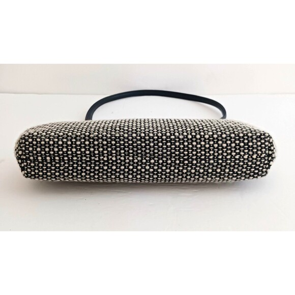 The Sak Elliott Luca Blk/White Tweed Top Handle Shoulder Bag Snap Lock Bow Trim - Picture 6 of 11